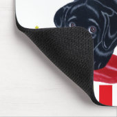 Tapis De Souris Noël noir de chiot de Labrador et de casquette de (Coin)