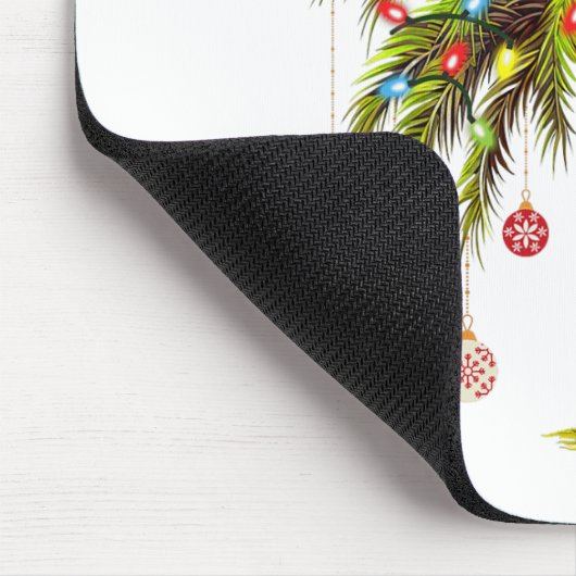 Tapis De Souris Noël Palm Tree Lumière Hawaï Tropical Noël (Coin)