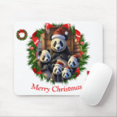 Tapis De Souris Noël Panda Bear (Avec souris)