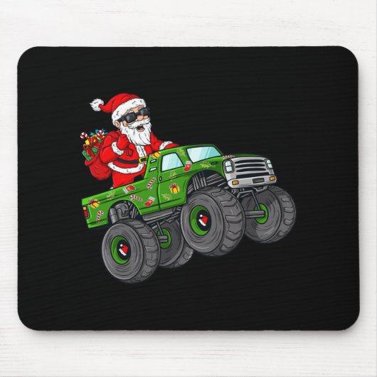 Tapis De Souris Noël Père Noël équitation Monster Camion Garçons K (Devant)