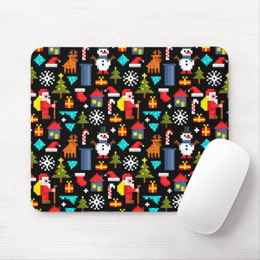Tapis De Souris Noël Pixel (Avec souris)