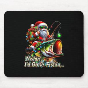 Tapis De Souris Noël Poisson Drôle Santa Pêche Joyeux Fishmas 