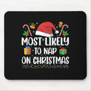 Tapis De Souris Noël Probablement Nuit de Noël Drôle de Famille No