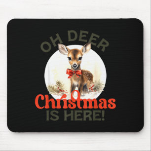 Tapis De Souris Noël Rétro Vintage Renne Oh Cerf Noël