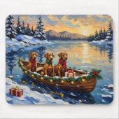 Tapis De Souris Noël Rhodesian Ridgeback Bateau Vacances (Devant)