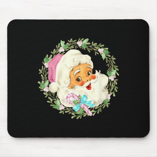 Tapis De Souris Noël rose vintage (Devant)