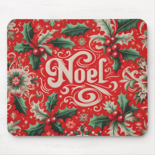 Tapis De Souris Noel rouge et vert (Devant)