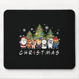 Tapis De Souris Noël Santa Rudolph Snowman Family Xma