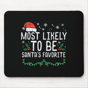 Tapis De Souris Noël Santas Favorite Noël Famille Match Enfants M