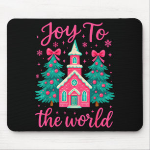 Tapis De Souris Noël Scène de la Nativité Chrétienne Joie au Monde