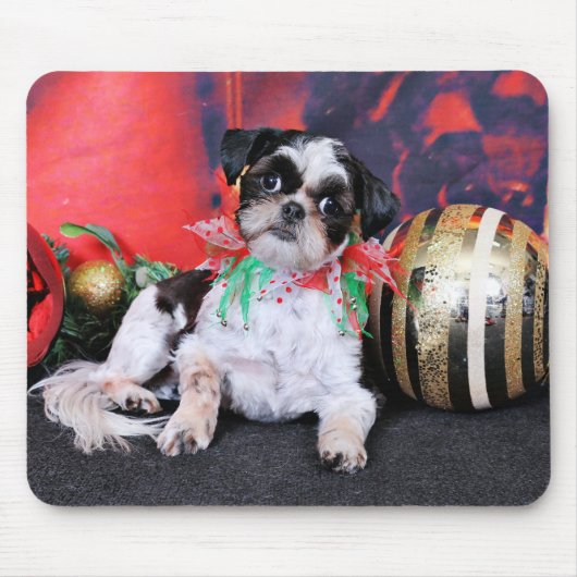Tapis De Souris Noël - Shih Tzu - Chin Ching (Devant)