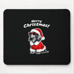 Tapis De Souris Noël Teckel Drôle de Père Noël Chien Jolies Fêtes