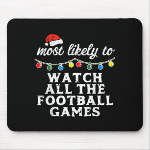 Tapis De Souris Noël Très Probablement Regarder Football Match de