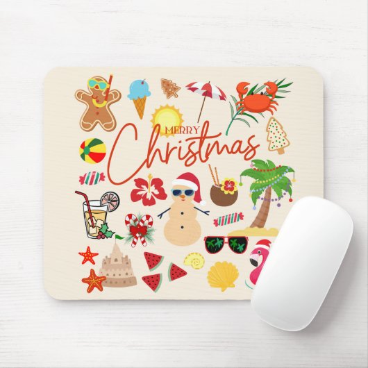 Tapis De Souris Noël tropical (Avec souris)