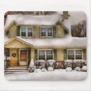 Tapis De Souris Noël - un matin de l'hiver froid