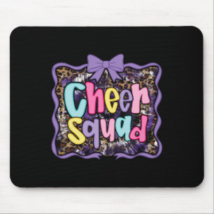 Tapis De Souris Nœud Fille Pom-Pom Girl Coquette Violet Léopard