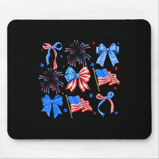 Tapis De Souris Nœuds Coquette Rouge Blanc Bleu Drapeau Usa 4 Juil