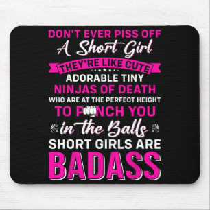 Tapis De Souris N'offensez jamais une fille petite Citation amusan