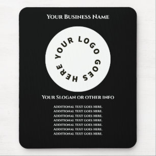 Tapis De Souris Noir ajoutez votre propre texte et logo