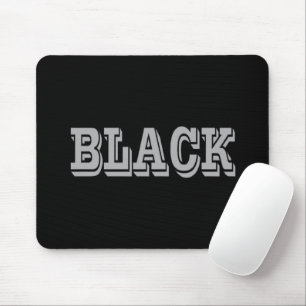 Tapis De Souris Noir Avec Texte Gris Sur Couleur Solide Noir