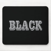 Tapis De Souris Noir Avec Texte Gris Sur Couleur Solide Noir (Devant)