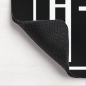 Tapis De Souris Noir & Blanc | Initiales de couples (Coin)