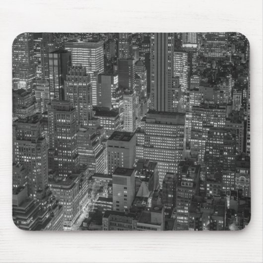 Tapis De Souris Noir blanc New York City Skyline (Devant)