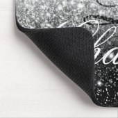 Tapis De Souris Noir blanc Parties scintillant Fille Script Nom du (Coin)