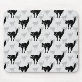 Tapis De Souris Noir Chat Shadow Silhouette Motif Design (Devant)