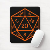 Tapis De Souris Noir D20 et orange (Avec souris)