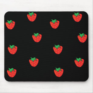 Tapis De Souris Noir de fraises