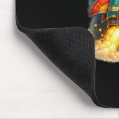 Tapis de souris noir de lancement de fusée spatial (Coin)