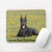 Tapis De Souris Noir de mousepad de dobermann (Avec souris)
