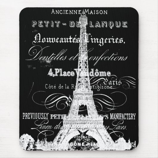 Tapis De Souris Noir de Paris Mousepad (Devant)