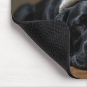 Tapis De Souris Noir dormant Noir Labrador Retriers (Coin)