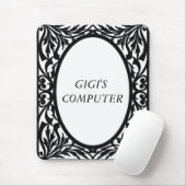 Tapis de souris noir et blanc (Avec souris)