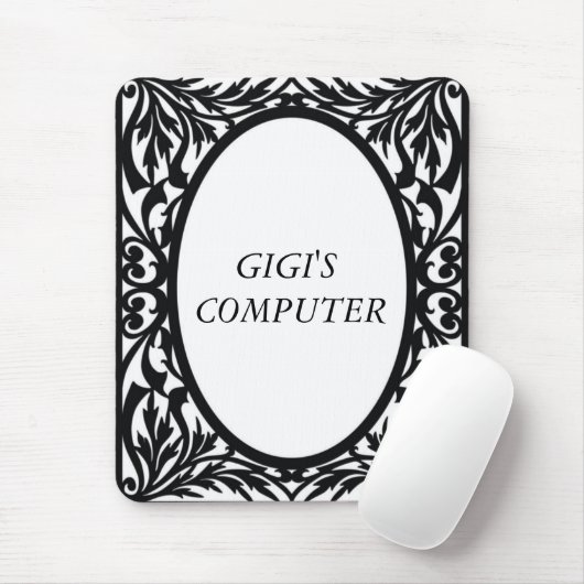 Tapis de souris noir et blanc (Avec souris)