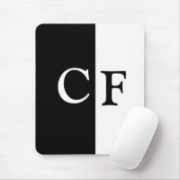 Noir et blanc demi initiales personnalisées