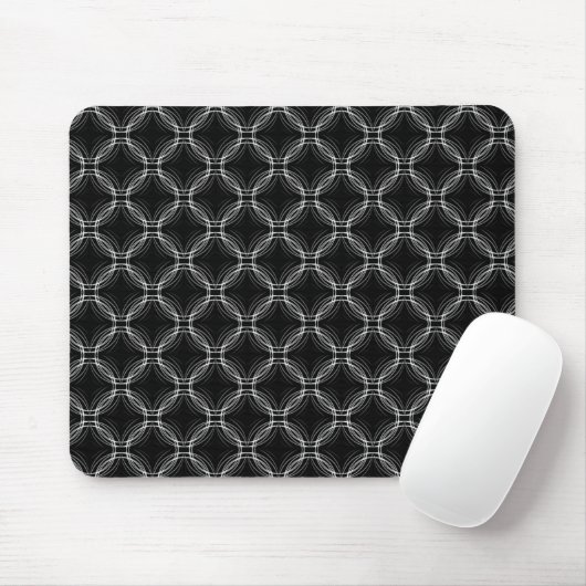 Tapis De Souris Noir et blanc Haute Ville Élégance Mousepad (Avec souris)