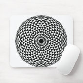 Tapis de souris noir et blanc hypnotique créatif (Avec souris)