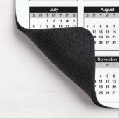 Tapis De Souris Noir et blanc USA 2025 Calendrier annuel (Coin)