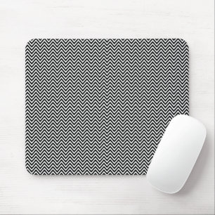 Tapis De Souris Noir et Blanc Vieux Rayures Chevron Nouvelles