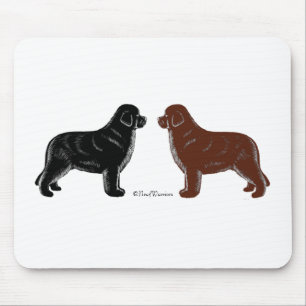Tapis de souris noir et Brown de chien de