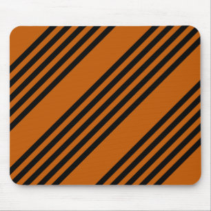 Tapis De Souris Noir et brûlé orange cinq bandes motif