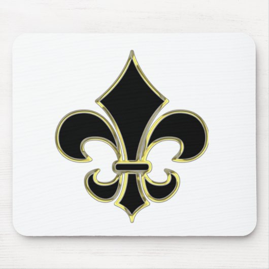 Tapis De Souris Noir et Gold Fleur De Lis de Geaux (Devant)