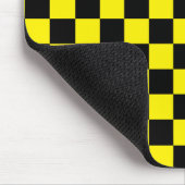 Tapis De Souris Noir et jaune Checkered (Coin)