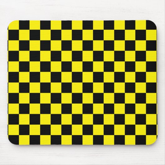 Tapis De Souris Noir et jaune Checkered (Devant)