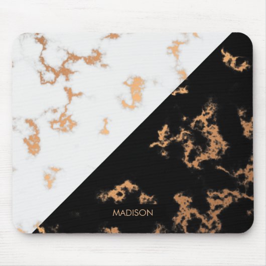 Tapis De Souris Noir et Marbre blanc (Devant)
