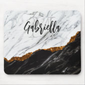 Tapis De Souris Noir et Marbre blanc (Devant)