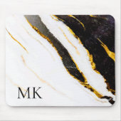 Tapis De Souris Noir et Marbre blanc (Devant)